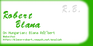 robert blana business card